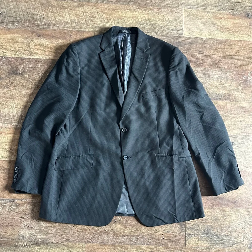 Men's Haggar Black Pinstripe Sport Coat & Blazer